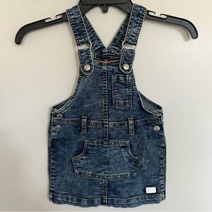 Seven 7 for All Mankind Toddler 18 Month Girls Overall Denim Bib Dress Acid Wash
